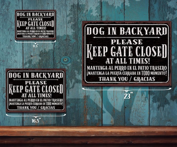Hundeschild Für Haustür – „Keep Gate Closed“ Warnschild Aus Holz, 30x14 Cm, Deko Für Garten & Zaun