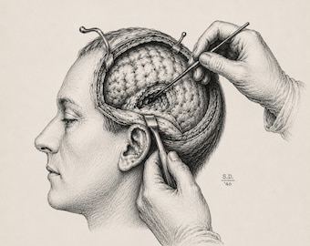 Illustration vintage de neurochirurgie - Téléchargement numérique