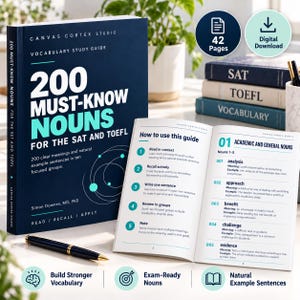 200 must-know nouns for SAT and TOEFL preparation (PDF)