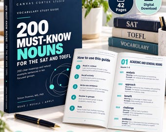 200 must-know nouns for SAT and TOEFL preparation (PDF)