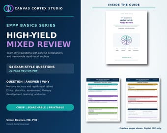 EPPP High-Yield Mixed Review Study Guide PDF - 54 Practice Questions with Answers