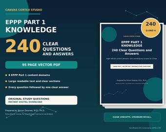 EPPP Study Guide 240 Clear Questions and Answers Psychology Licensing Exam Part 1 Knowledge Vector PDF