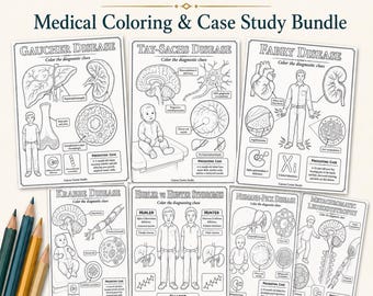 Lysosomal Storage Diseases Coloring Pages  Medical Student Case Study Bundle 7-Page PDF