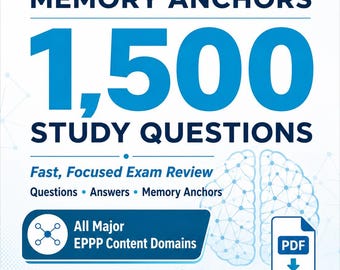 EPPP Exam Prep Study Guide: 1,500 Psychology Practice Questions & Memory Anchors | Printable Digital PDF