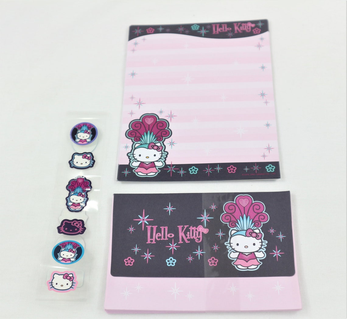 Hello Kitty Stationary Set With Stickers Etsy