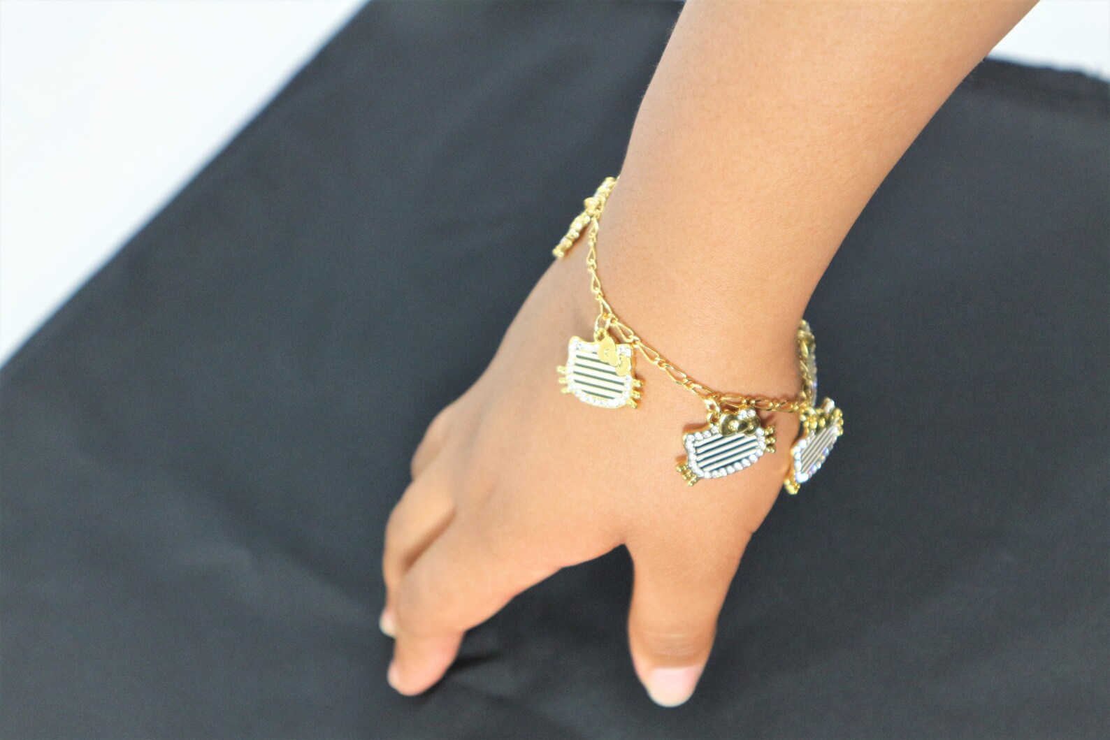 Hello Kitty 18 Karat Gold Bracelet With Five Charms Etsy