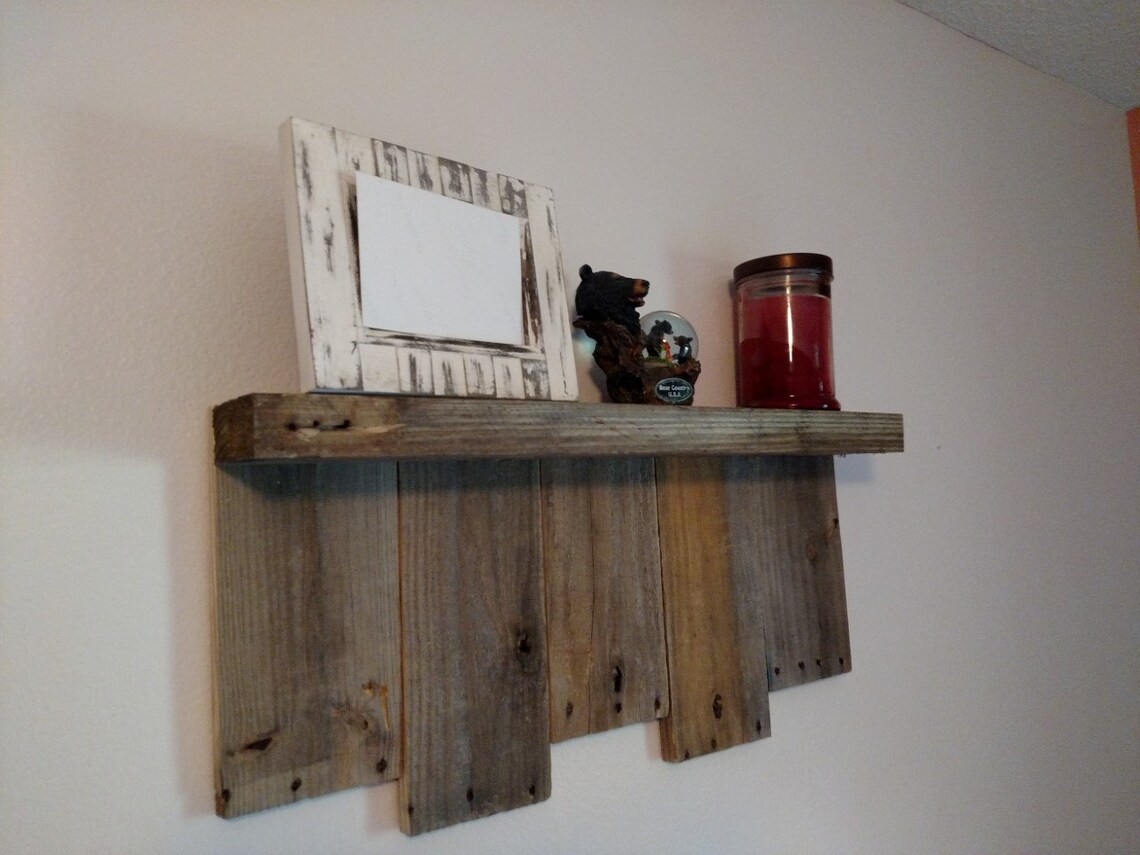 Rustic Reclaimed Wood Shelf Etsy