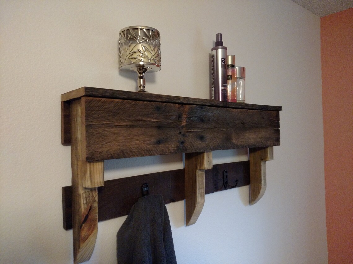 Buy Rustic Reclaimed Wood Bathroom Towel Rack Online in India Etsy
