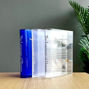 Personalizable Acrylic Book Vase Bespoke Home Decor Book Themed Gifts  for Readers and Book Lovers with Chosen Text or Beloved Literature