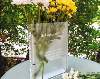 Acryl-Büchervase für Blumen, Bücherregal, modernes Wohndekor für Bücher- und Blumenliebhaber, Geschenke für Veranstaltungen, Geburtstage und Einweihungspartys