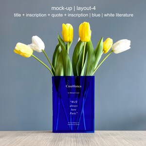 Personalizable Acrylic Book Vase Bespoke Home Decor Book Themed Gifts