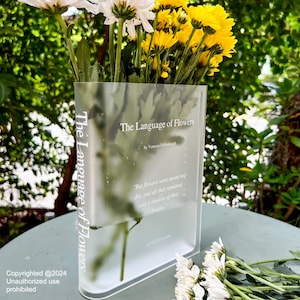 Acryl Büchervase Blumenvase: Nordische Minimalist Wohnkultur, Blumen Enthusiast Geschenk Buch Liebhaber Geschenk