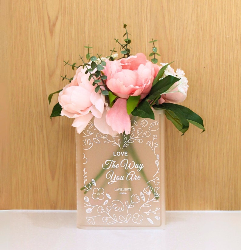 blooming acrylic flower vases designed by LaVieLente Style
