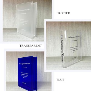 Personalizable Acrylic Book Vase Bespoke Home Decor Book Themed Gifts