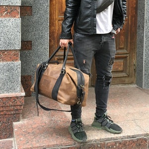 Gym bag, Travel bag, Leather duffle bag, Weekender bag men, Vintage leather weekender bag, Leather weekender bag, Personalized gym bag