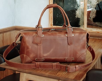 Weekender Bag wit Laser Engraving, Duffel Bag for Men, Personalized Travel Bag, Handmade Leather Gym Bag, Big Handbag like Leather Gift