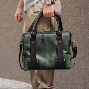 Bolso para portátil personalizado, bolso de cuero tipo cartera con grabado láser, bolso de mensajero personalizado para hombre, maletín de cuero para hombre, bolso pequeño.