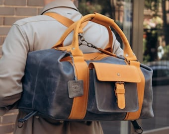 Genuine leather mens travel bag, large leather travel bag, weekend travel bag, large leather travel bag, traveling bag man, leather handbag