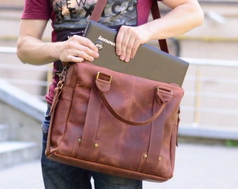 Personalized messenger bag, Laptop messenger bag, Laptop bag men, Messenger bag, 15 inch laptop bag, Briefcase men, Mens leather laptop bag