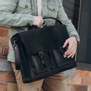Cartable en cuir, sacoche personnalisée pour ordinateur portable 17 pouces, sacoche professionnelle en cadeau pour lui, sac à bandoulière pour homme 17 pouces avec gravure