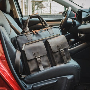 Sac de médecin en cuir, sacoche pour ordinateur portable en cuir, sac de travail avec compartiment pour ordinateur, sacoche pour ordinateur, sac de week-end, sac de sport, sac en cuir, porte-documents en cuir