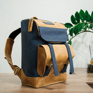 Leather Travel Backpack with Personalization, Handmade Backpack for Women, Leather Laptop Backpack for Laptop, Large Leather Backpack Men