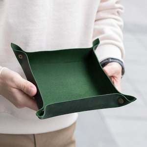 Bandeja de dados de cuero genuino, bandeja de dados plegable para juegos de rol D&D como accesorio D&D, bandeja portátil para juegos de mesa, bandeja de dados personalizada