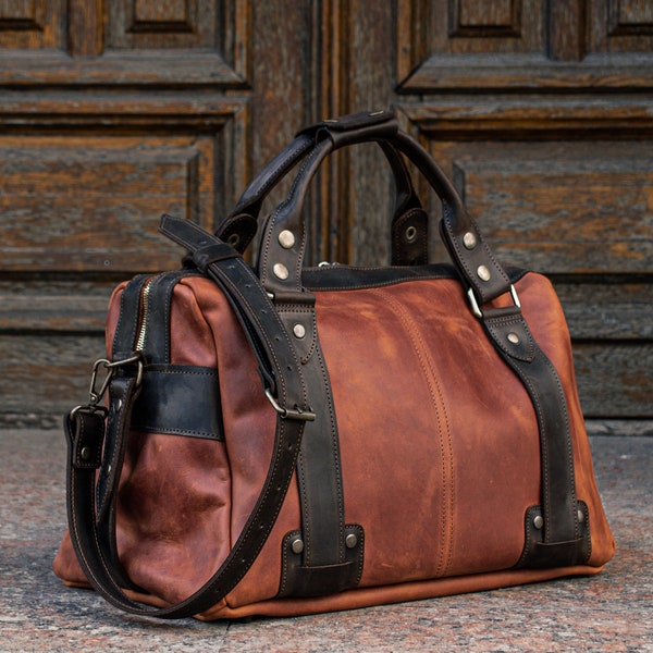 Sac de sport en cuir homme, sac de nuit, sac week-end homme, sac polochon, week-end, sac de voyage pour homme, sacs de voyage en cuir, sac de sport, sac en cuir