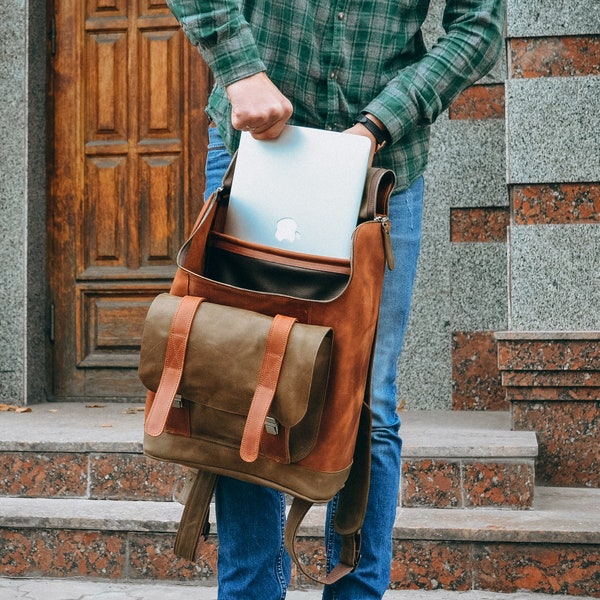 Lederen rugzak, Laptop rugzak, Lederen rugzak mannen, Rugzak rugzak, Rugzak mannen, Mannen lederen rugzak, Reisrugzak, Schoolrugzak