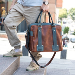 Sacs à main en cuir personnalisés pour homme, cartable pour ordinateur portable avec gravure au laser, sac à bandoulière en cuir pour homme, sac messager personnalisé fait main