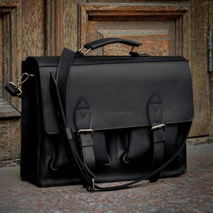 Leather laptop bag handle briefcase, Messenger bag men leather, Leather laptop bag black, Leather satchel men, Leather briefcase men black,