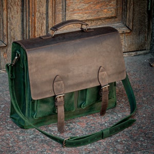 Cartable en cuir pour le travail, sac à main en cuir fait main, sacoche pour ordinateur portable personnalisée pour homme, sacoche pour ordinateur avec gravure laser, porte-documents pour homme