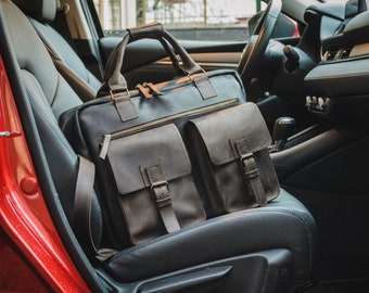 Leather doctor bag,Leather laptop bag,Work bag with computer compartment,Computer bag,Weekender bag,Gym bag,Leather bag,Leather briefcase