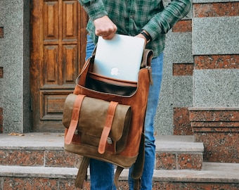 Lederrucksack, Laptop-Rucksack, Lederrucksack Männer, Rucksack Rucksack, Rucksack Männer, Männer Lederrucksack, Reiserucksack, Schulrucksack