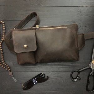 Genuine Leather Fanny Pack for Men, Personalized Bum Bag Leather, Handmade Men&#39;s Belt Bag, Waist Bag Leather, Engraved Hip bag for Men