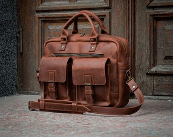 Leather briefcase, Mens gift, Leather satchel, Laptop bag, Laptop bag women, Leather laptop bag, Messenger bag men, Work bag, Mens bag