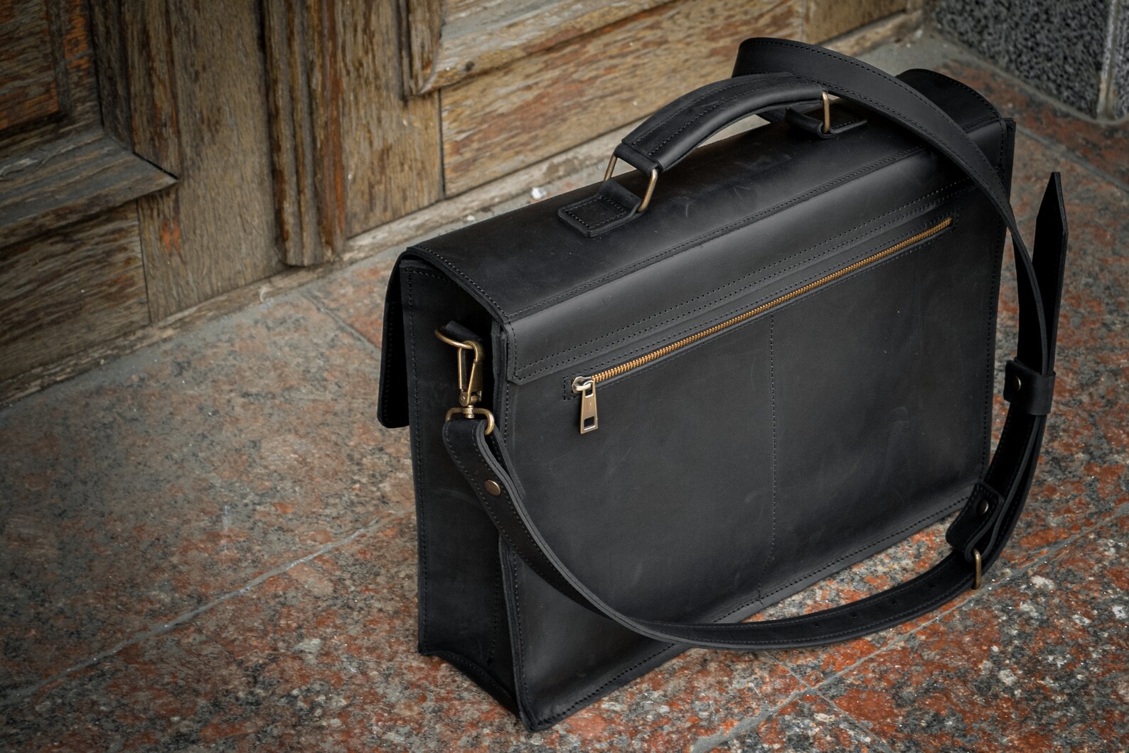 Leather Laptop Bag Handle Briefcase Messenger Bag Men Etsy