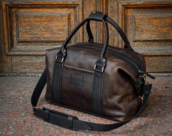 Leder Reisetasche für Männer, personalisierte Wochenendtasche, handgefertigte Reisetasche als Ehemanngeschenk, Seesack, Sporttasche, Seesack für Männer