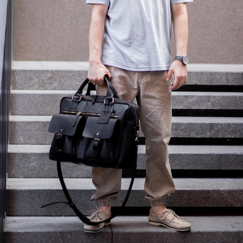 Personalisierte Leder Messenger Bag für Männer, handgefertigte Laptop Aktentasche, Vintage Büro Schultertasche, Arbeit Handtasche Geschenk Bild 1