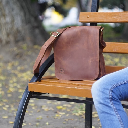 Mens messenger bag leather, Brown leather crossbody bag, Small crossbody bag, Leather crossbody satchel, Leather ipad bag, Leather bag men shops
