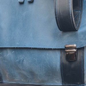 Handmade leather backpack, city travel backpack with laptop pocket, custom laptop backpack, backpack for computer, best friend gift image 4