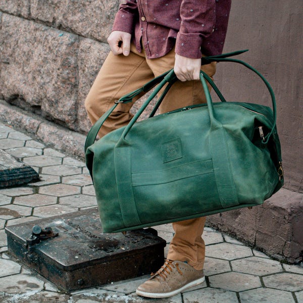 Gepersonaliseerde Weekender Ba for Men, leren plunjezak als cadeau voor man, leren plunjezak voor hem, lasergravure reistas