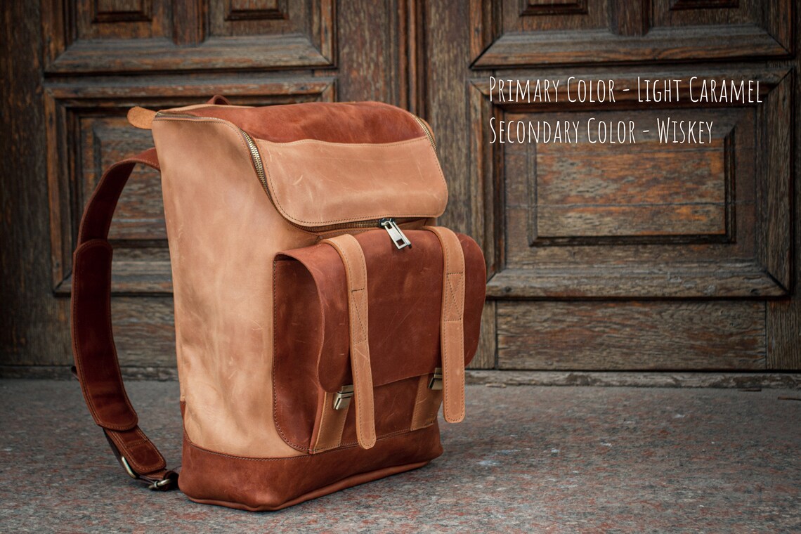 Leather backpackLaptop backpackTravel backpackCollege | Etsy