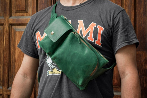 Leather Sling Bag Chest Bag Leather Bum Bag Sling Bag Men Chest Bag Crossbody Bag Men Over the Shoulder Unique Bag Etsy UK