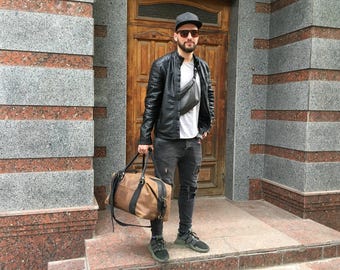 Borsa da viaggio personalizzata come regalo per il marito, borsone in vera pelle, borsa da weekend per uomo, borsone vintage in pelle, regalo per lui