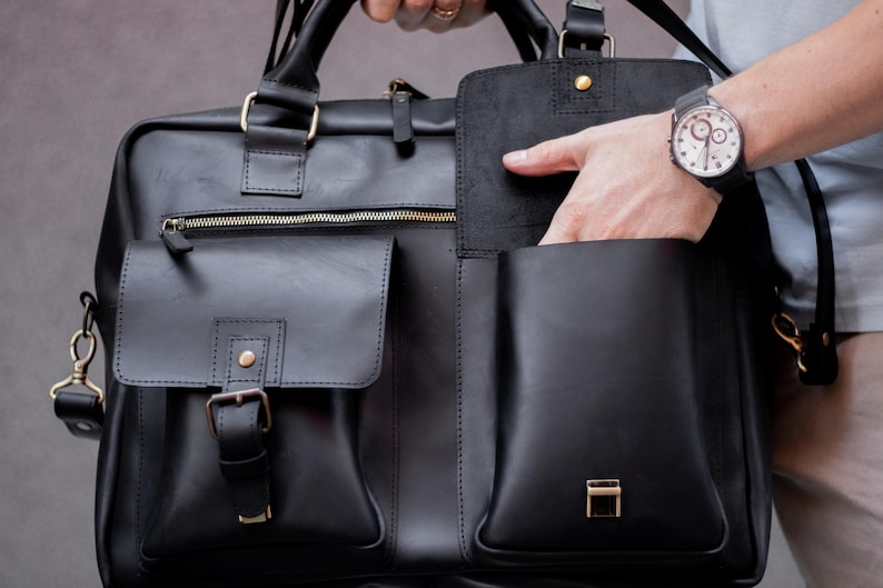 Personalisierte Leder Messenger Bag für Männer, handgefertigte Laptop Aktentasche, Vintage Büro Schultertasche, Arbeit Handtasche Geschenk Bild 6