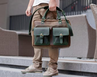 Messenger Bag Men, Personalized Laptop Bag, Authentic Leather Shoulder bag, Handmade Laptop Bag with Personalization, Work Handbag for Men