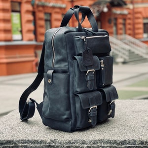 Personalised Travel Backpack for Men, Leather Backpack for Men, Backpack Purse as a Leather Gift for Him, Carry On Laptop Backpack 15 inch