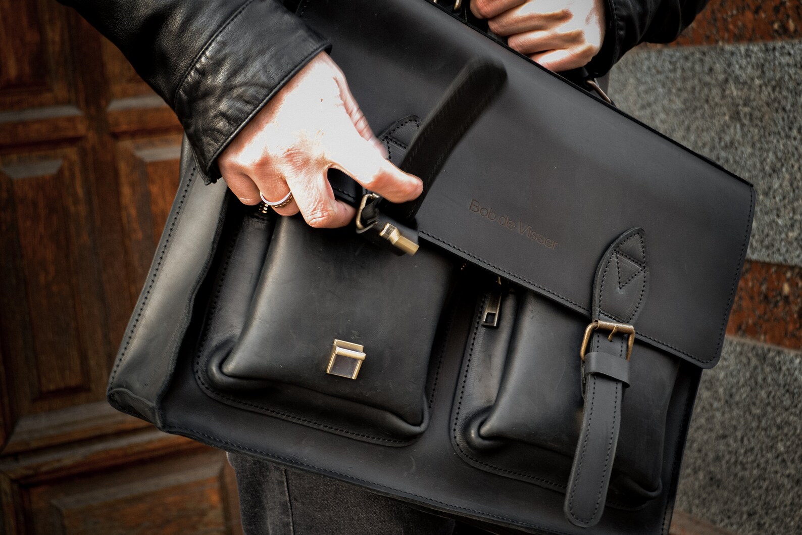 Leather Laptop Bag Handle Briefcase Messenger Bag Men Etsy