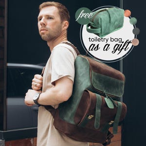 Leather Backpack With Laser Engraving, Leather Gift for Him, Handmade Laptop Backpack for Men, Vintage Backpack,Personalized Travel Backpack